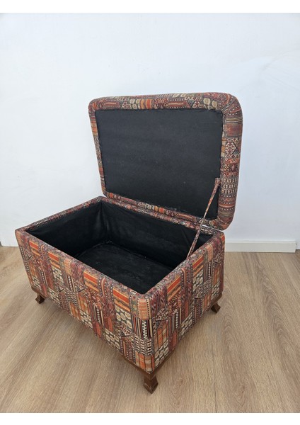 Etnik Desen Sandıklı Puf , Kapı Önü Pufu , Dekoratif Puf , Sandıklı Retro Puf fiyatları