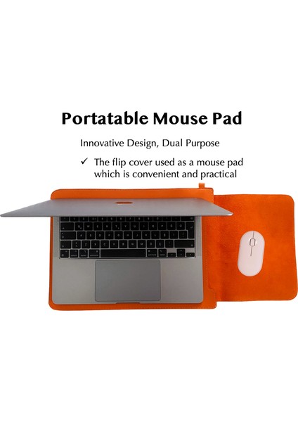 MacBook Pro, Air ve Diğer Uyumlu Laptop Kılıfı 13’ 14’ 15' Inç Notebook Vegan Suni Deri Çanta