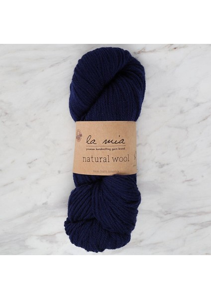 La Mia Natural Wool Lacivert El Örgü Ipi - L630
