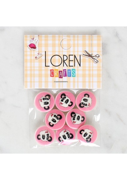 Crafts 8'li Panda Düğme - 1051