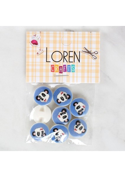 Crafts 8'li Panda Düğme - 1056