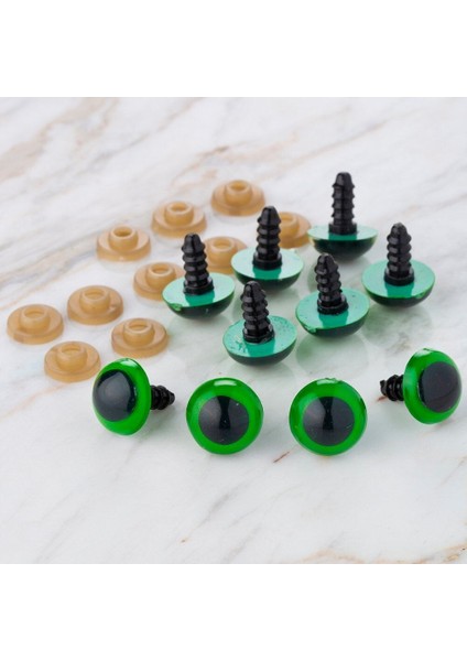 Loren 14 mm Yeşil 5 Çift Amigurumi Göz