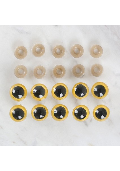 Loren 14 mm Açık Sarı 5 Çift Amigurumi Göz