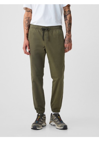 Erkek Haki GapFlex Slim Jogger Pantolon