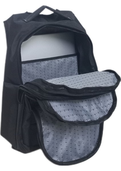 Unisex Siyah Sırt Çantası Büyük Boy Sırt Destekli Bilgisiyar Bölmeli+Anahtarlık