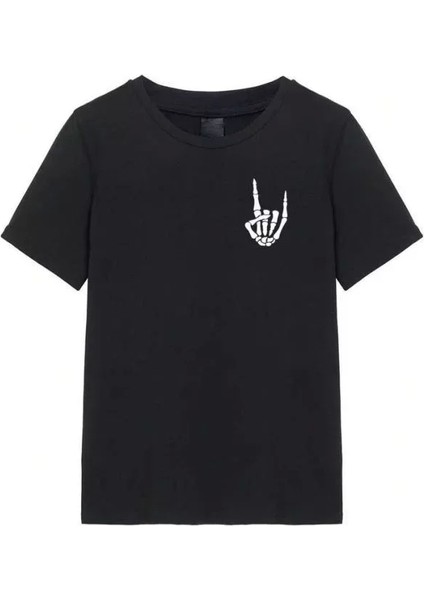 Erkek Baskılı Oversize T-Shirt - Siyah