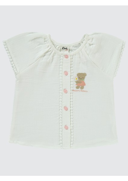 Kız Bebek Şortlu Takım 6-18 Ay Ekru modelleri