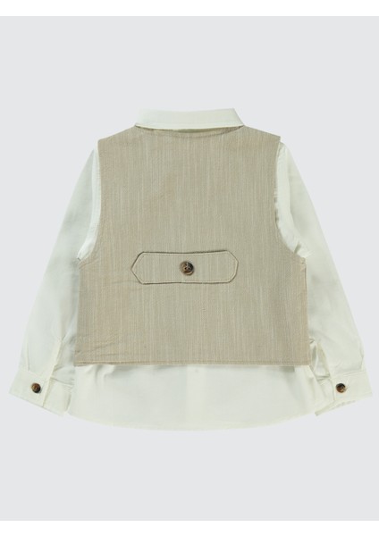 Erkek Çocuk Yelekli Gömlek 2-5 Yaş Bej modelleri