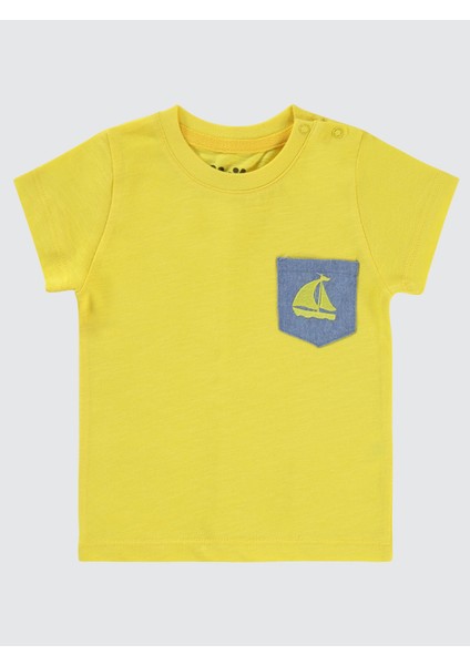 Erkek Bebek Tişört 6-18 Ay Canlı Sarı