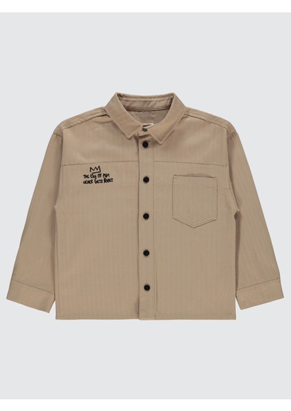 Erkek Çocuk Gömlek 6-9 Yaş Vizon