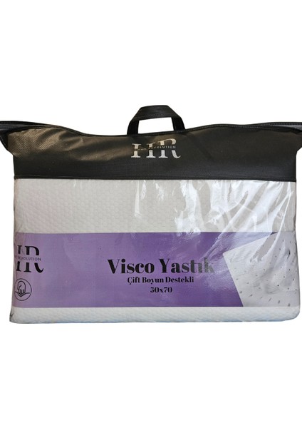 Visco Yastık Çift Boyun Destekli Çantalı 60X40X14/12