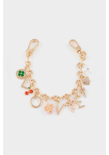 Kadın Gold Love Charm Anahtarlık E6634AXNS