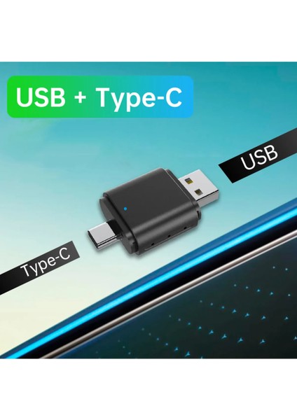 Yeni Tasarım Mini Kablosuz Ios Android Uyumlu Carplay USB ve Type-C 2in1 Araç Multimedya Adaptörü