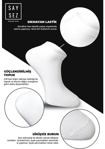 Bambu Erkek Patik Düz Renk Çorap Dikişsiz Premium 3'lü Paket modelleri
