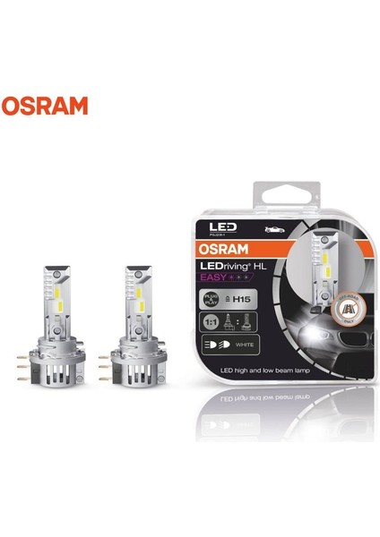12V H15 Xenon LED Far Ampul Seti 6500K