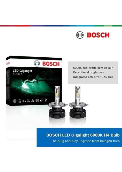12V H4 Csp LED Xenon Far Ampul Seti 6000K 4600 Lümen 30W Canbus