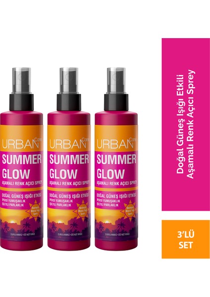 Summer Glow Aşamalı Renk Açıcı Sprey Set 3 X 150 ml-VEGAN