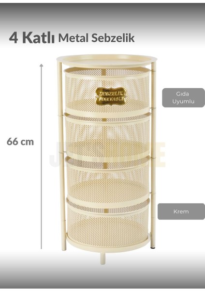4 Katlı Sebzelik Açılır Metal Patates Soğan Sepeti Paslanmaz Meyvelik Organizer Sepet Krem modelleri