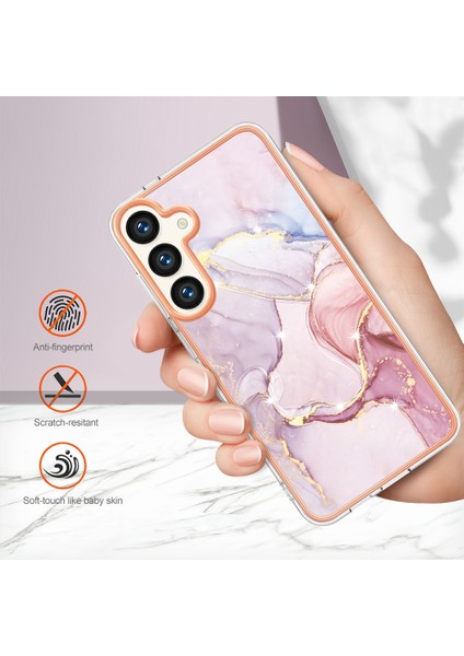 Samsung Galaxy S25+ Için Mermer Desenli Telefon Kılıfı, Pc + Tpu Koruma Rose Gold (Yurt Dışından) fırsatları