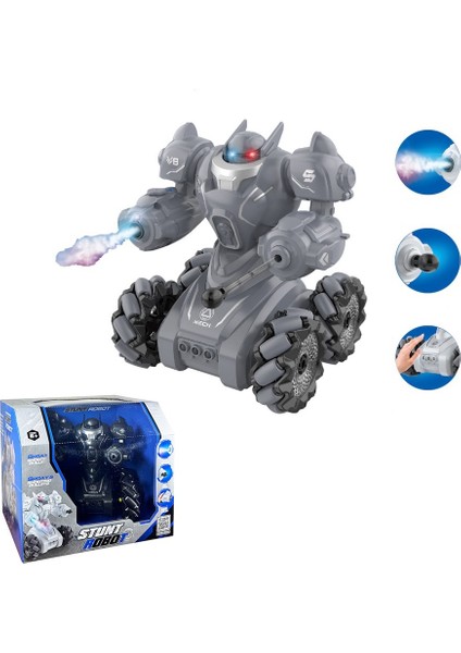 Kumandalı Işıklı Mermi ve Buhar Atan Robot Araba Oyuncak Robot