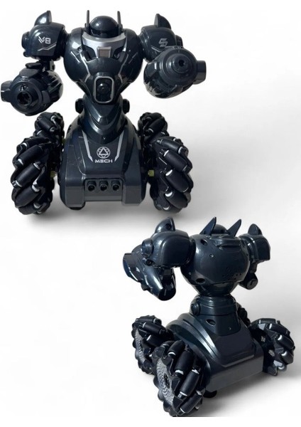 Kumandalı Işıklı Mermi ve Buhar Atan Robot Araba Oyuncak Robot