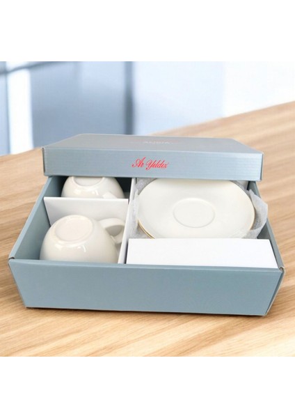 Aryıldız Alicia Luna 4 Parça Gold Detaylı 2 Kişilik Fincan Takımı Krem indirimleri