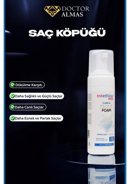 Estethicamed Saç Köpüğü 150 ml - Günlük Saç Bakımı KadınErkekler Için