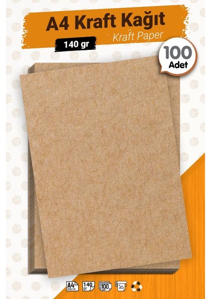 A4 Saman Kağıt Kraft Kağıt 140 gr 100 Adet