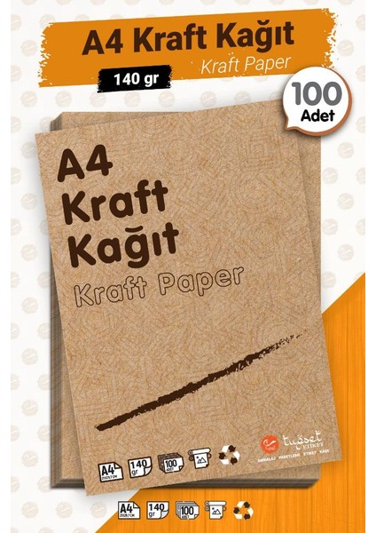 A4 Saman Kağıt Kraft Kağıt 140 gr 100 Adet fiyatları