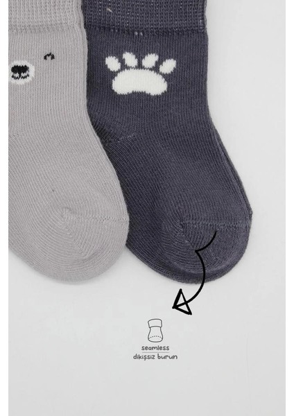 Nessiworld Bistyle Bear Penye Soket Çorap 2'li BS10116 Gri modelleri