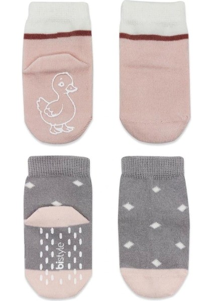 Nessiworld Nessiworld Bistyle Hayvan Figür Kaymaz Kız Soket Çorap 2'li BS10120 Gri modelleri