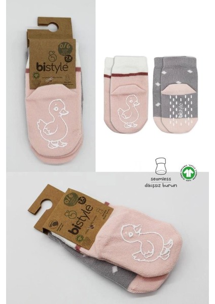 Nessiworld Nessiworld Bistyle Hayvan Figür Kaymaz Kız Soket Çorap 2'li BS10120 Gri indirimleri