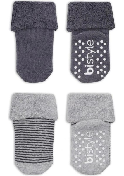 Nessiworld Bistyle Çemberli Kaymaz Havlu Soket Çorap 2'li BS10503 Gri-Antrasit fiyatları