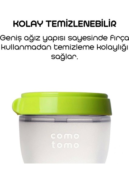 Nessiworld Comotomo Antikolik Silikon Biberon 150 ml 0-3 Ay Yeşil indirimleri