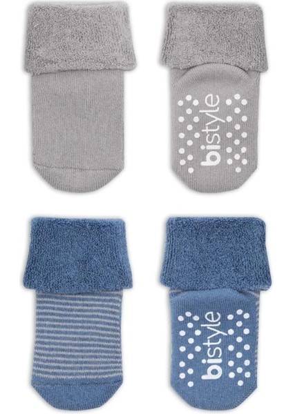Nessiworld Bistyle Çemberli Kaymaz Havlu Soket Çorap 2'li BS10503 Indigo Gri fiyatları