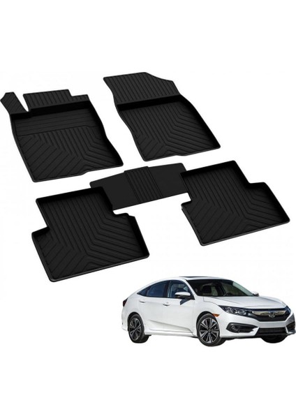 4d Araç Paspası (Siyah) (4 Parça) Honda Cıvıc 2016