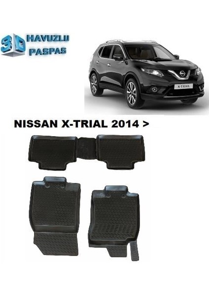 3D ARAÇ PASPASI (SİYAH) (4 PARÇA) NISSAN X-TRIAL 2014