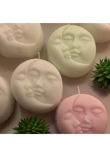 Moon Soy Wax Candle - Aydede Soya Mumu Dekoratif Doğal Vegan Hediyelik