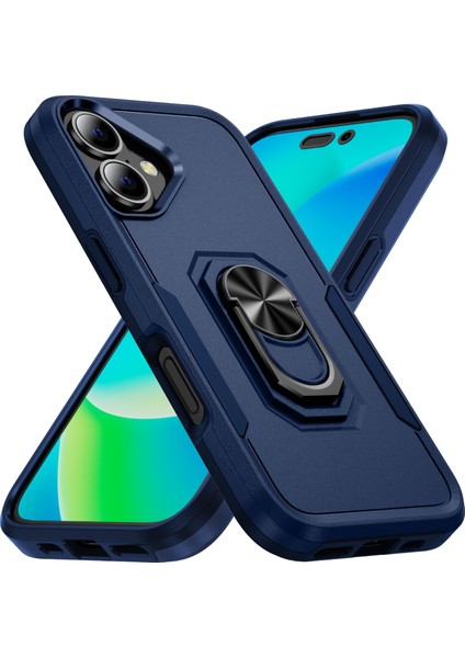 iPhone 16 Askeri Sınıf Yüzük Kickstand Pc+Tpu Telefon Kapağı (Yurt Dışından) fiyatları