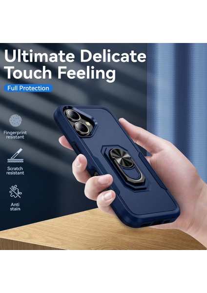 iPhone 16 Askeri Sınıf Yüzük Kickstand Pc+Tpu Telefon Kapağı (Yurt Dışından) modelleri