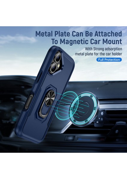 iPhone 16 Askeri Sınıf Yüzük Kickstand Pc+Tpu Telefon Kapağı (Yurt Dışından) fırsatları