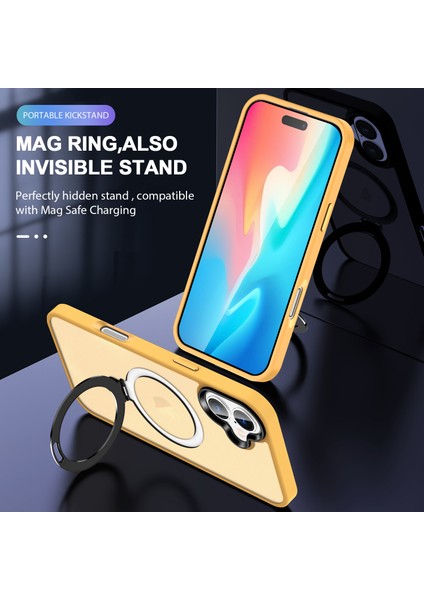 iPhone 16 Kickstand Arka Telefon Kapağı Magsafe ile Uyumlu (Yurt Dışından)