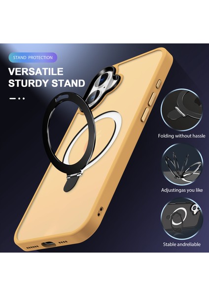 iPhone 16 Kickstand Arka Telefon Kapağı Magsafe ile Uyumlu (Yurt Dışından)