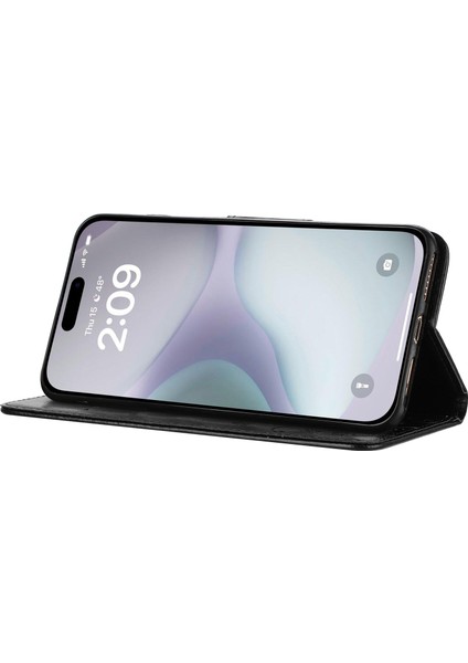 iPhone 16 Plus Deri Cüzdan Standlı Telefon Kapağı (Yurt Dışından)