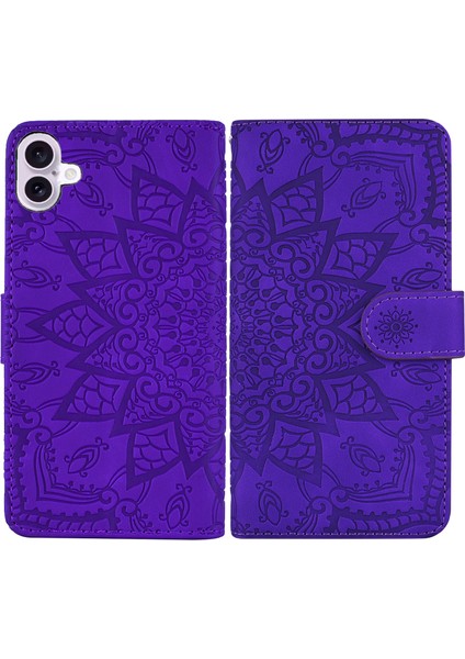 iPhone 16 Pu Deri Cüzdan Telefon Kılıfı (Yurt Dışından)