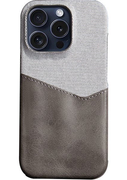 iPhone 16 Pro Max Kart Yuvası Kumaş Doku Deri + Pc Telefon Kapağı (Yurt Dışından)
