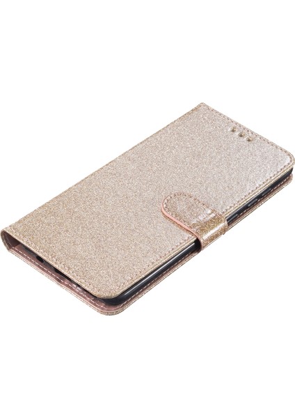 iPhone 16 Plus Pu Deri Cüzdan Katlanır Stand Glitter Telefon Kapağı (Yurt Dışından)
