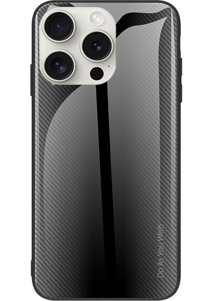 iPhone 16 Pro Max Karbon Fiber Dokulu Temperli Cam+Tpu Telefon Kapağı (Yurt Dışından)