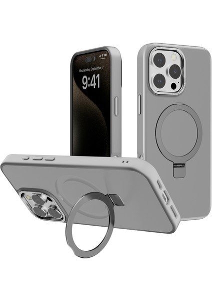 iPhone 16 Pro Manyetik Parmak Izi Önleyici Tpu+Pc Telefon Kapağı (Yurt Dışından)