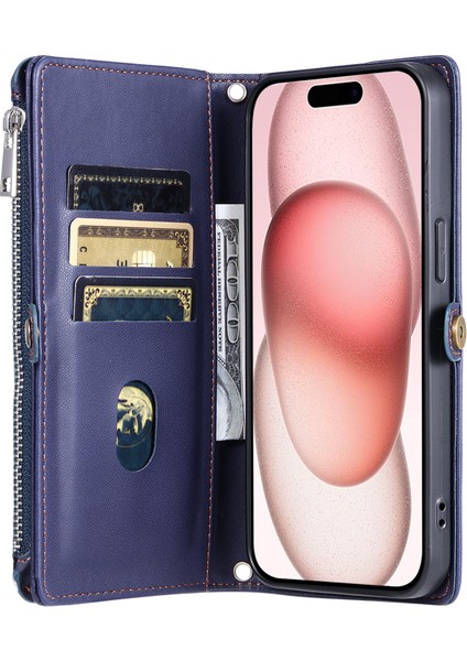 iPhone 16 Plus Çizilmeye Dayanıklı Deri Cüzdan Telefon Kılıfı Askılı (Yurt Dışından) fiyatları